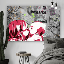 Lade das Bild in den Galerie-Viewer, Acrylglasbild Kissing Kids Pop Art Querformat
