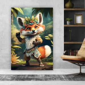 Leinwandbild Kleiner Fuchs Hawaii Digital Art Hochformat