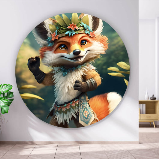 Aluminiumbild gebürstet Kleiner Fuchs Hawaii Digital Art Kreis