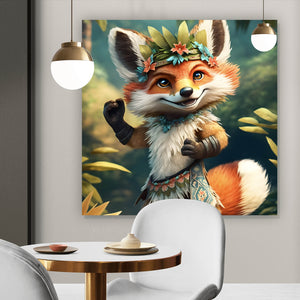 Aluminiumbild gebürstet Kleiner Fuchs Hawaii Digital Art Quadrat