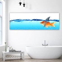 Lade das Bild in den Galerie-Viewer, Aluminiumbild Kleiner Goldfisch mit Haiflosse Panorama
