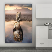 Lade das Bild in den Galerie-Viewer, Acrylglasbild Kleiner Löwe Motivation Hochformat
