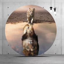 Lade das Bild in den Galerie-Viewer, Aluminiumbild Kleiner Löwe Motivation Kreis
