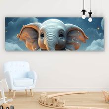 Lade das Bild in den Galerie-Viewer, Aluminiumbild gebürstet Kleines Elefantenkind im Himmel Panorama
