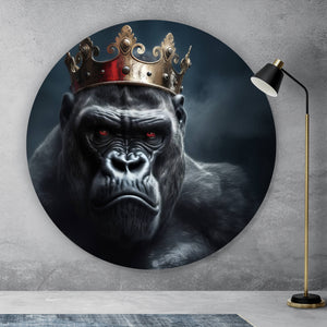 Aluminiumbild gebürstet König der Gorillas Kreis