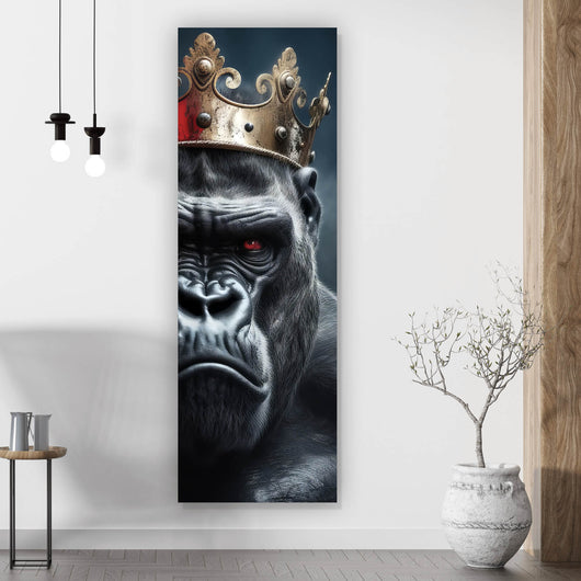 Spannrahmenbild König der Gorillas Panorama Hoch