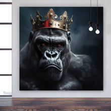 Lade das Bild in den Galerie-Viewer, Aluminiumbild gebürstet König der Gorillas Quadrat

