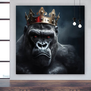 Aluminiumbild gebürstet König der Gorillas Quadrat