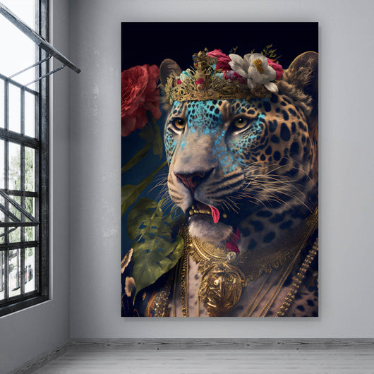 Leinwandbild König der Leoparden Hochformat