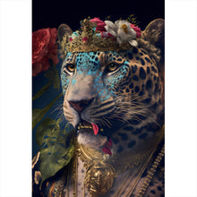 Lade das Bild in den Galerie-Viewer, Aluminiumbild gebürstet König der Leoparden Hochformat
