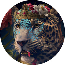 Lade das Bild in den Galerie-Viewer, Aluminiumbild gebürstet König der Leoparden Kreis
