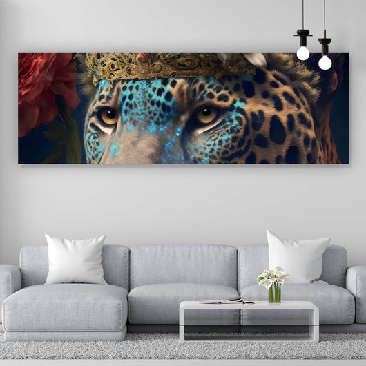 Spannrahmenbild König der Leoparden Panorama