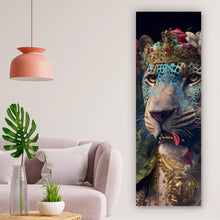 Lade das Bild in den Galerie-Viewer, Aluminiumbild gebürstet König der Leoparden Panorama Hoch
