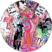 Lade das Bild in den Galerie-Viewer, Aluminiumbild gebürstet Stars und Comic Pink Pop Art No.2 Kreis
