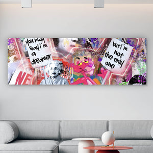 Aluminiumbild gebürstet Stars und Comic Pink Pop Art No.2 Panorama