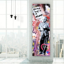 Lade das Bild in den Galerie-Viewer, Aluminiumbild gebürstet Stars und Comic Pink Pop Art No.2 Panorama Hoch
