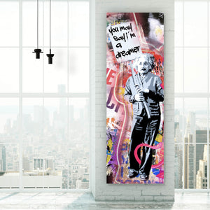 Aluminiumbild gebürstet Stars und Comic Pink Pop Art No.2 Panorama Hoch
