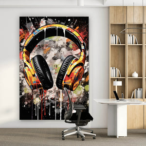 Poster Kopfhörer Headphone Pop Art Hochformat