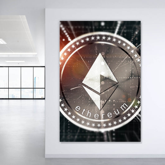 Poster Kryptowährung im virtuellen Netzwerk Hochformat