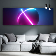 Lade das Bild in den Galerie-Viewer, Aluminiumbild Kugel mit Neon Linien Panorama
