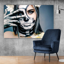 Lade das Bild in den Galerie-Viewer, Acrylglasbild La Catrina Blue Eye Querformat
