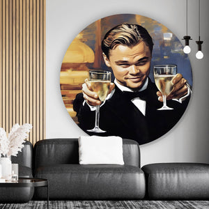 Aluminiumbild gebürstet Leonardo Einladung zum Champagner Kreis