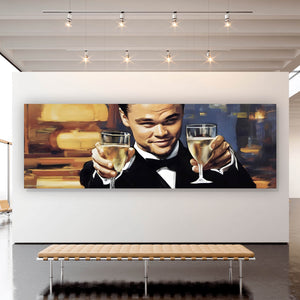 Aluminiumbild gebürstet Leonardo Einladung zum Champagner Panorama