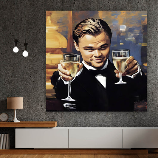 Acrylglasbild Leonardo Einladung zum Champagner Quadrat