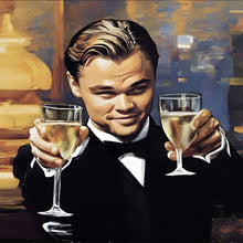 Lade das Bild in den Galerie-Viewer, Aluminiumbild gebürstet Leonardo Einladung zum Champagner Quadrat

