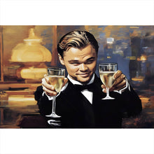 Lade das Bild in den Galerie-Viewer, Aluminiumbild gebürstet Leonardo Einladung zum Champagner Querformat
