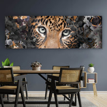 Lade das Bild in den Galerie-Viewer, Acrylglasbild Leopard im Blütenwald Panorama
