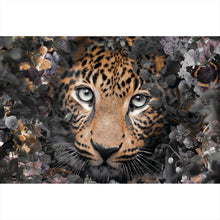 Lade das Bild in den Galerie-Viewer, Acrylglasbild Leopard im Blütenwald Querformat
