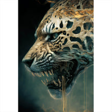 Lade das Bild in den Galerie-Viewer, Aluminiumbild gebürstet Leopard Surreal Hochformat
