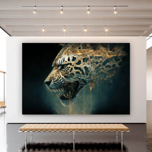 Spannrahmenbild Leopard Surreal Querformat