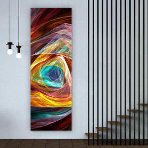Poster Leuchtend buntes abstraktes Muster Panorama Hoch