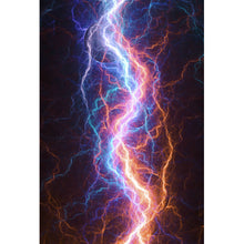 Lade das Bild in den Galerie-Viewer, Aluminiumbild gebürstet Leuchtende Blitze Hochformat
