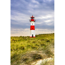 Lade das Bild in den Galerie-Viewer, Aluminiumbild Leuchtturm an der Nordsee Küste Hochformat
