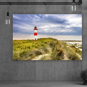 Aluminiumbild Leuchtturm an der Nordsee Küste Querformat