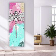 Lade das Bild in den Galerie-Viewer, Aluminiumbild gebürstet Libelle Dragonfly Abstrakt Panorama Hoch
