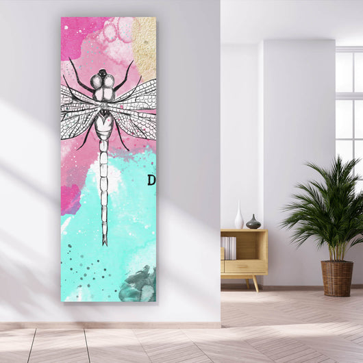 Poster Libelle Dragonfly Abstrakt Panorama Hoch
