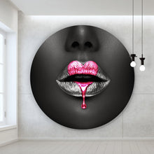 Lade das Bild in den Galerie-Viewer, Aluminiumbild gebürstet Lippen Herzform Kreis
