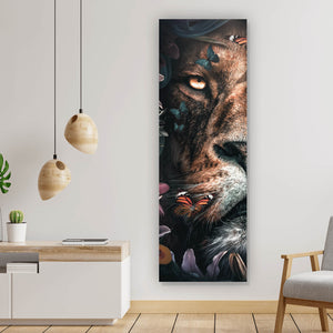 Acrylglasbild Löwe im Paradies des Dschungels Panorama Hoch