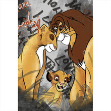 Lade das Bild in den Galerie-Viewer, Poster Löwenfamilie Simba Hochformat
