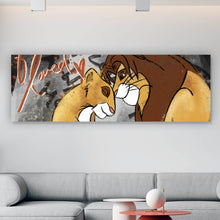 Lade das Bild in den Galerie-Viewer, Leinwandbild Löwenfamilie Simba Panorama
