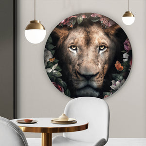 Aluminiumbild Löwin im Paradies des Dschungels Kreis