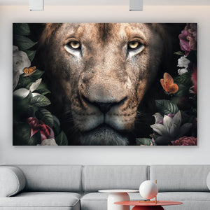 Poster Löwin im Paradies des Dschungels Querformat