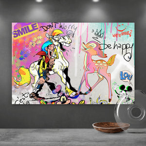 Spannrahmenbild Lucky Bamby Pop Art Querformat