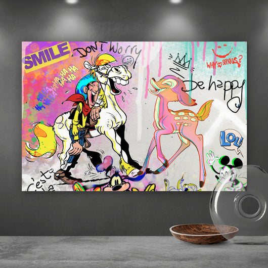 Leinwandbild Lucky Bamby Pop Art Querformat