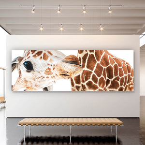 Leinwandbild Lustige Giraffe Panorama