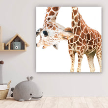 Lade das Bild in den Galerie-Viewer, Aluminiumbild Lustige Giraffe Quadrat
